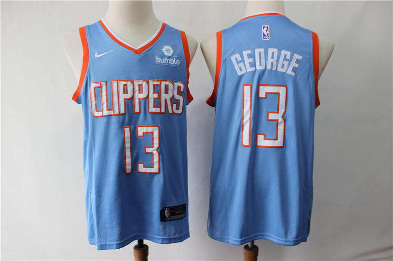 Men Los Angeles Clippers #13 George blue Game Nike NBA Jerseys2